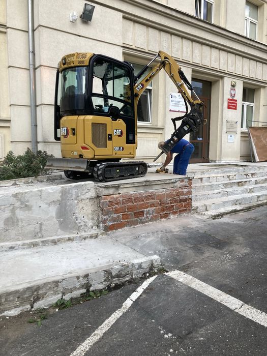 Usługi Minikoparka+młot wyburzeniowy+wywrotka+traktorek ogrodniczy