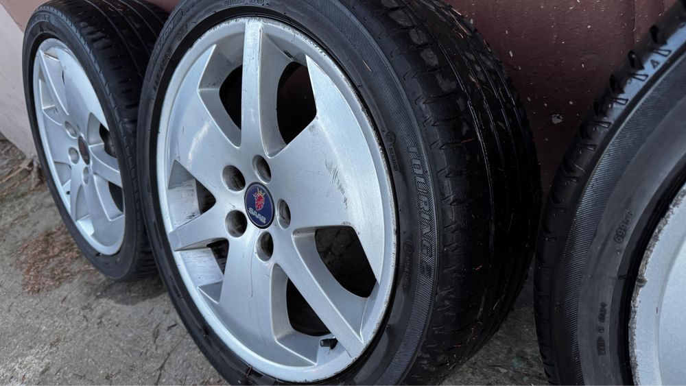 4x Felgi 17’ do Saab 900, 95, 93 Młot Thora z oponami Dayton
