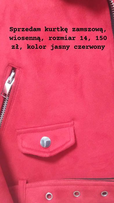 zamszowa kurtka papaya