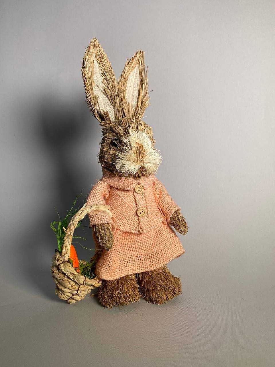 Солом'яний кролик, заєць, Великодній декор