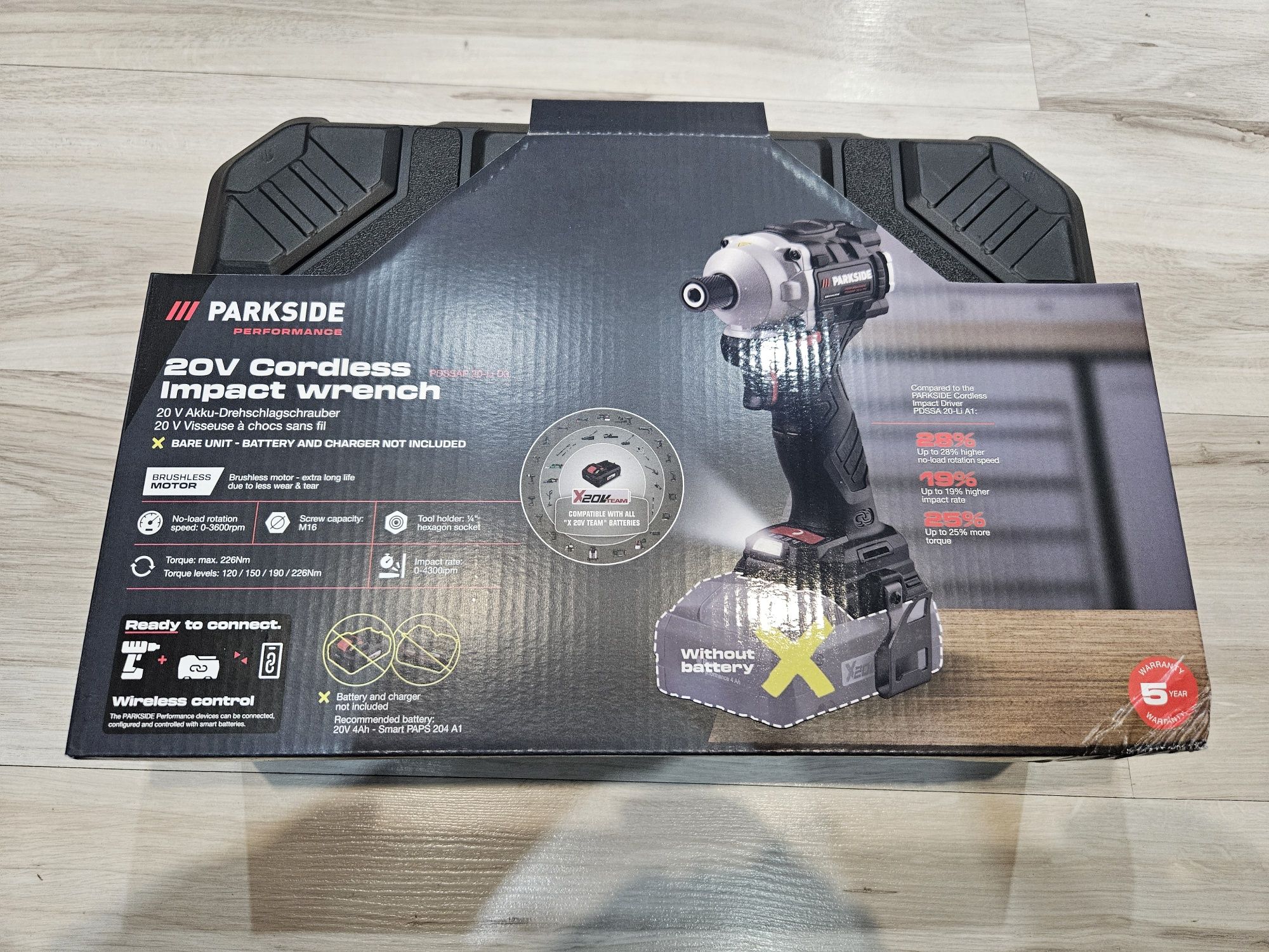 Parkside  Performance Akumulatorowy klucz udarowy 20 V PDSSAP 20-Li D3