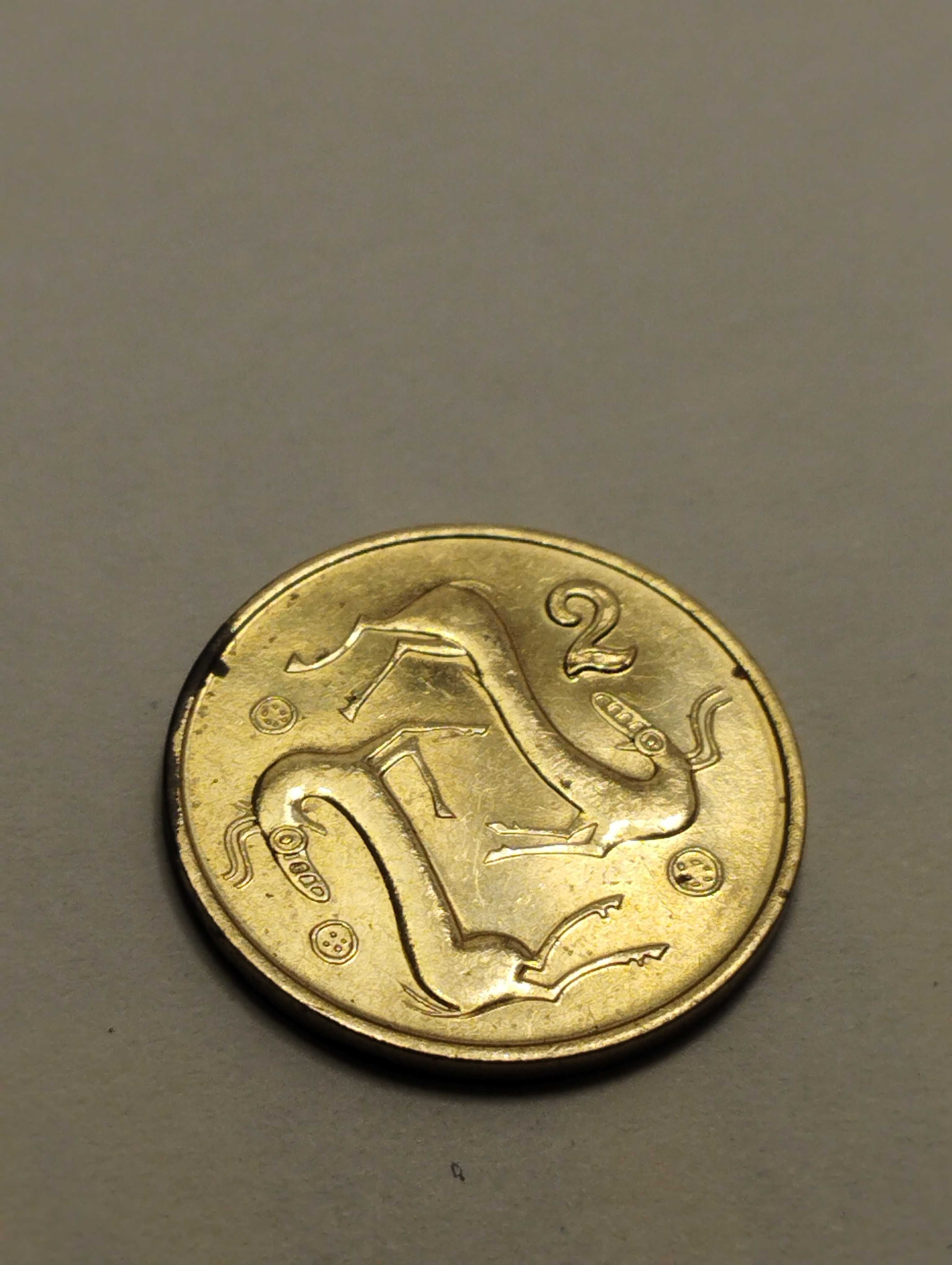 Sprzedam monetę Cypr 2 centy 1990 stan db.
