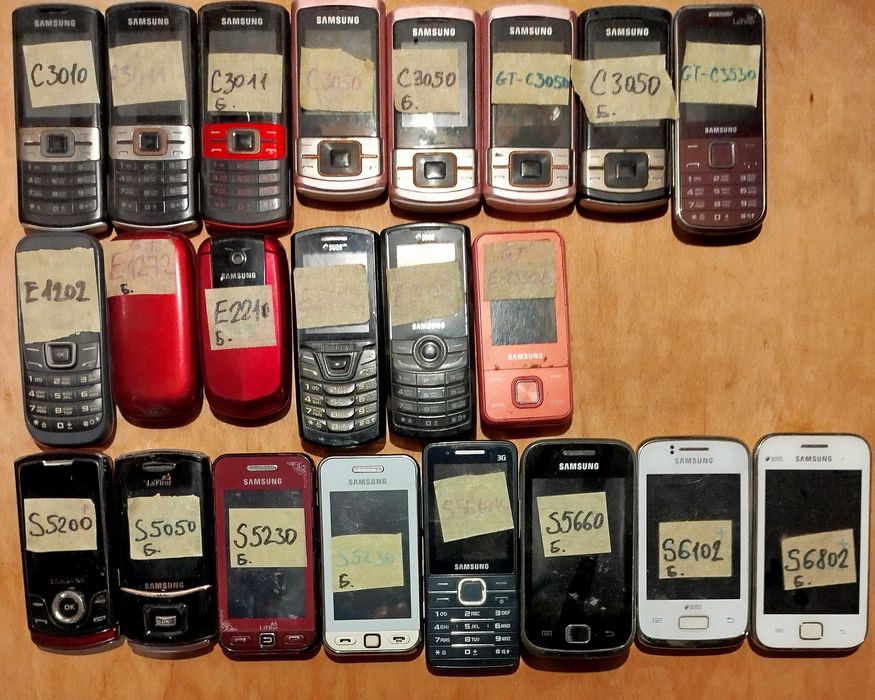 09.10.25 SAMSUNG. Лот мобільних телефонів, вживані.