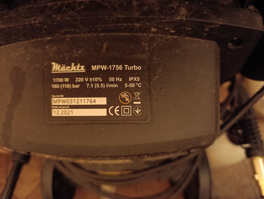Мийка високого тиску Mächtz MPW-1756 TURBO, мінімийка автомобільна
