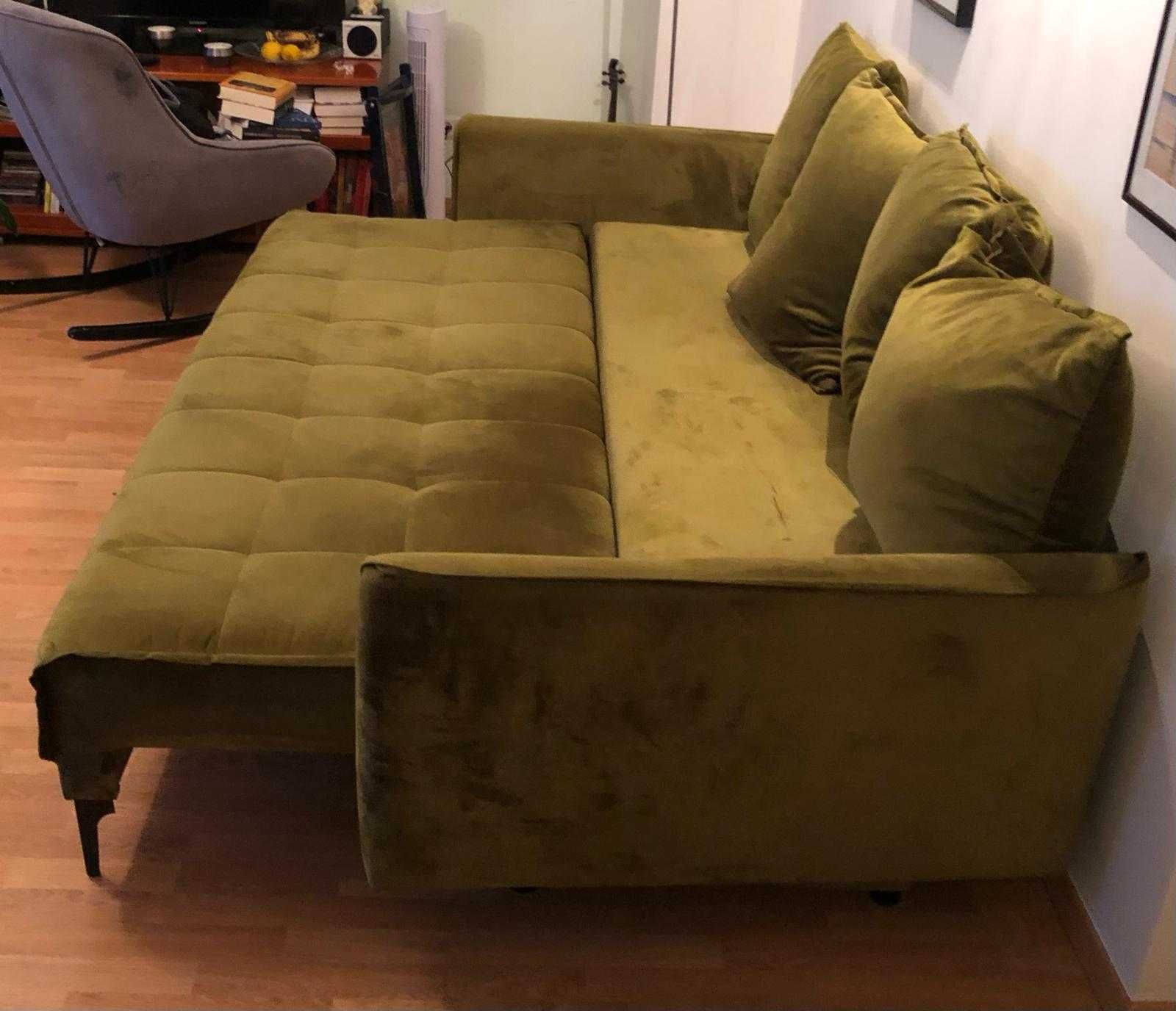 Sofa zielona rozkładana