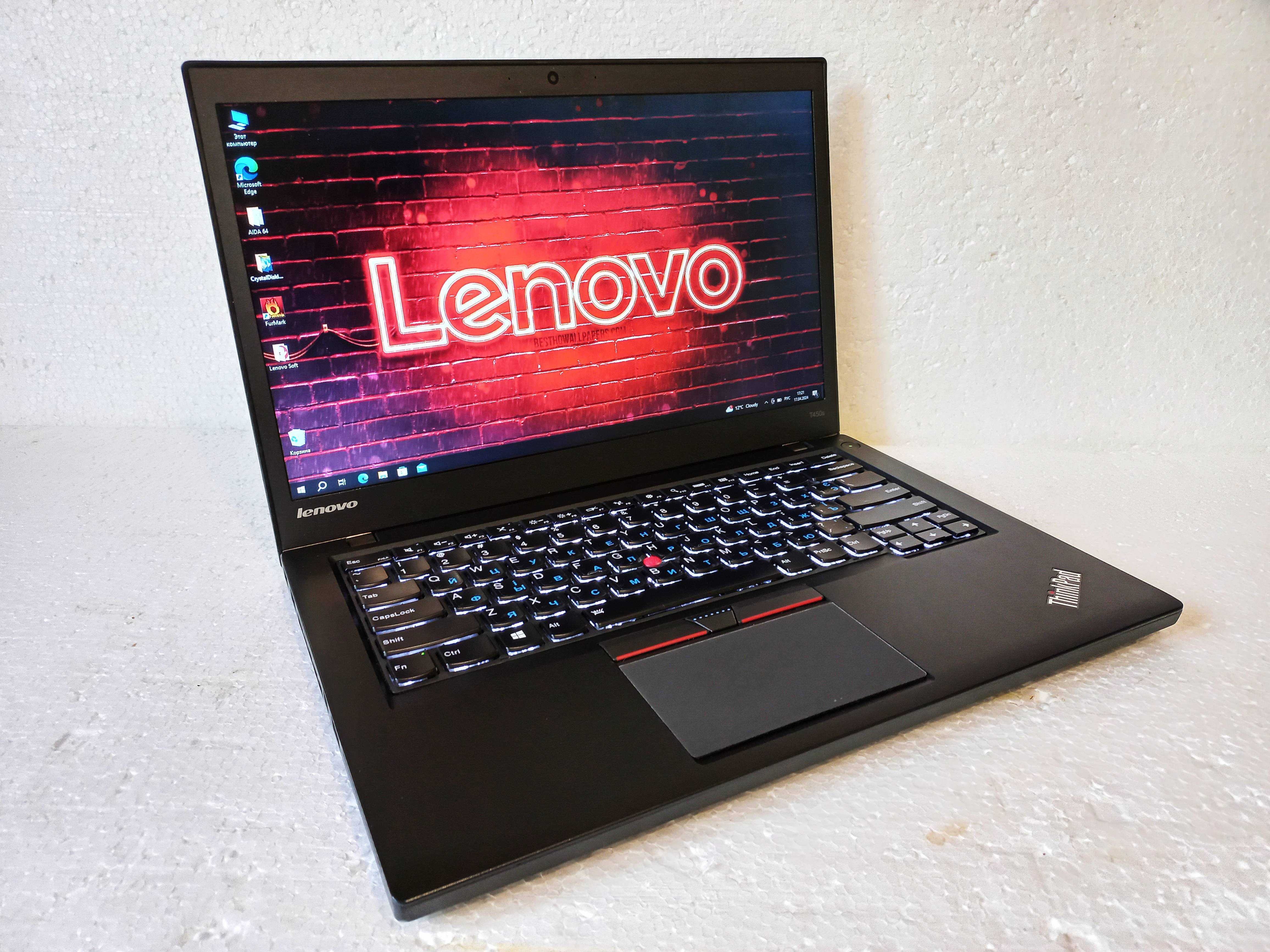 14" Экран Мощный Lenovo ThinkPad T450 + (Intel Core i7) + 12 RAM + SSD