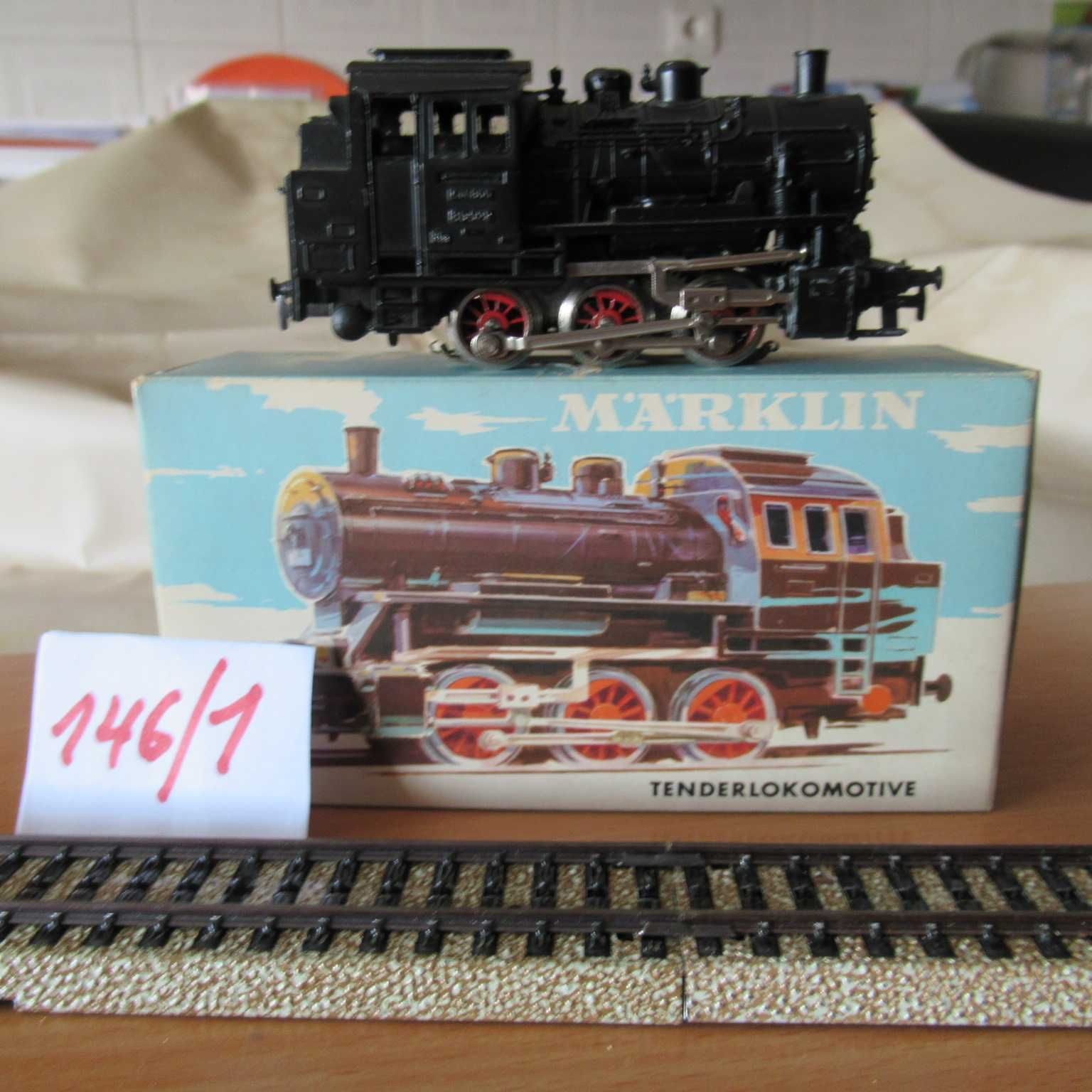 146/1 locomotiva a carvão 89028 Marklin h0 c/ caixa a funcionar