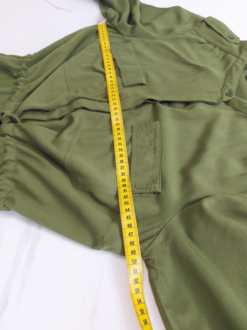 Szmizjerka S / M sukienka khaki oliwkowa