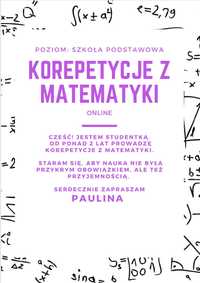 Korepetycje Matematyka Szkoła Podstawowa (Online)