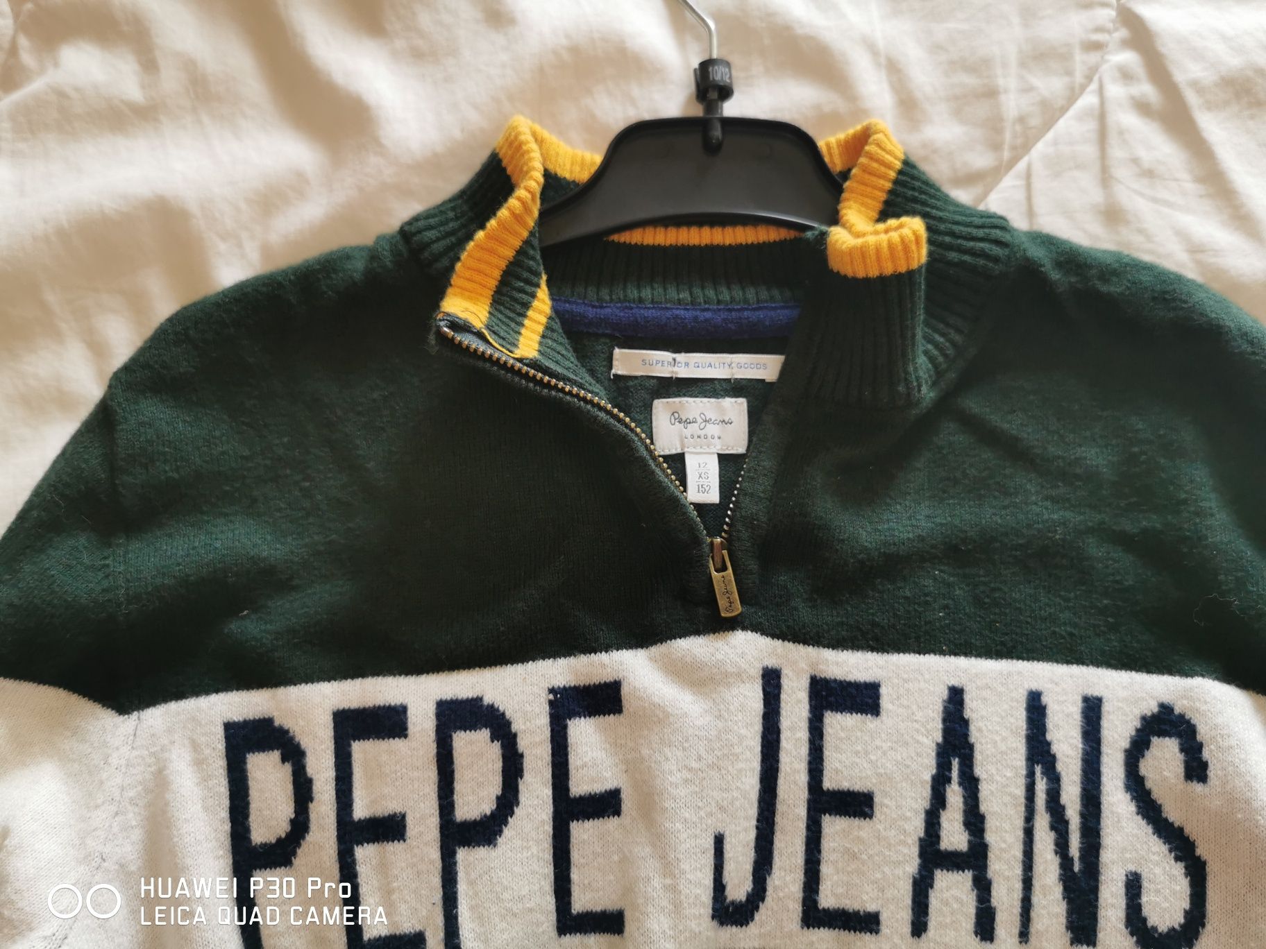 Camisola de malha de rapaz da Pepe Jeans, verde logo azul marinho