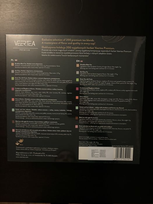 Zestaw herbat Vertea 200szt.