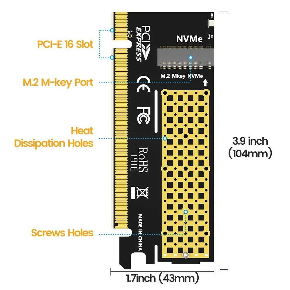 Адаптер JEYI M.2 NVME to PCIE