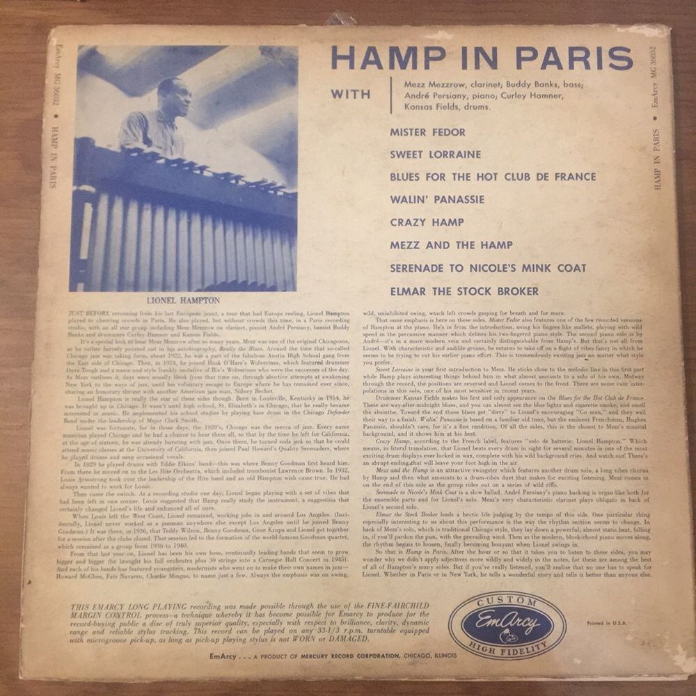 Vinil Leonel Hampton - Hamp in Paris - 1956 - USA