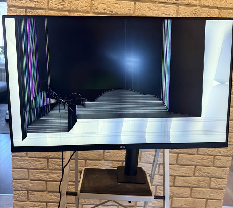 Monitor LG 32UN880 Ergo 4K – uszkodzona matryca, części, akcesoria