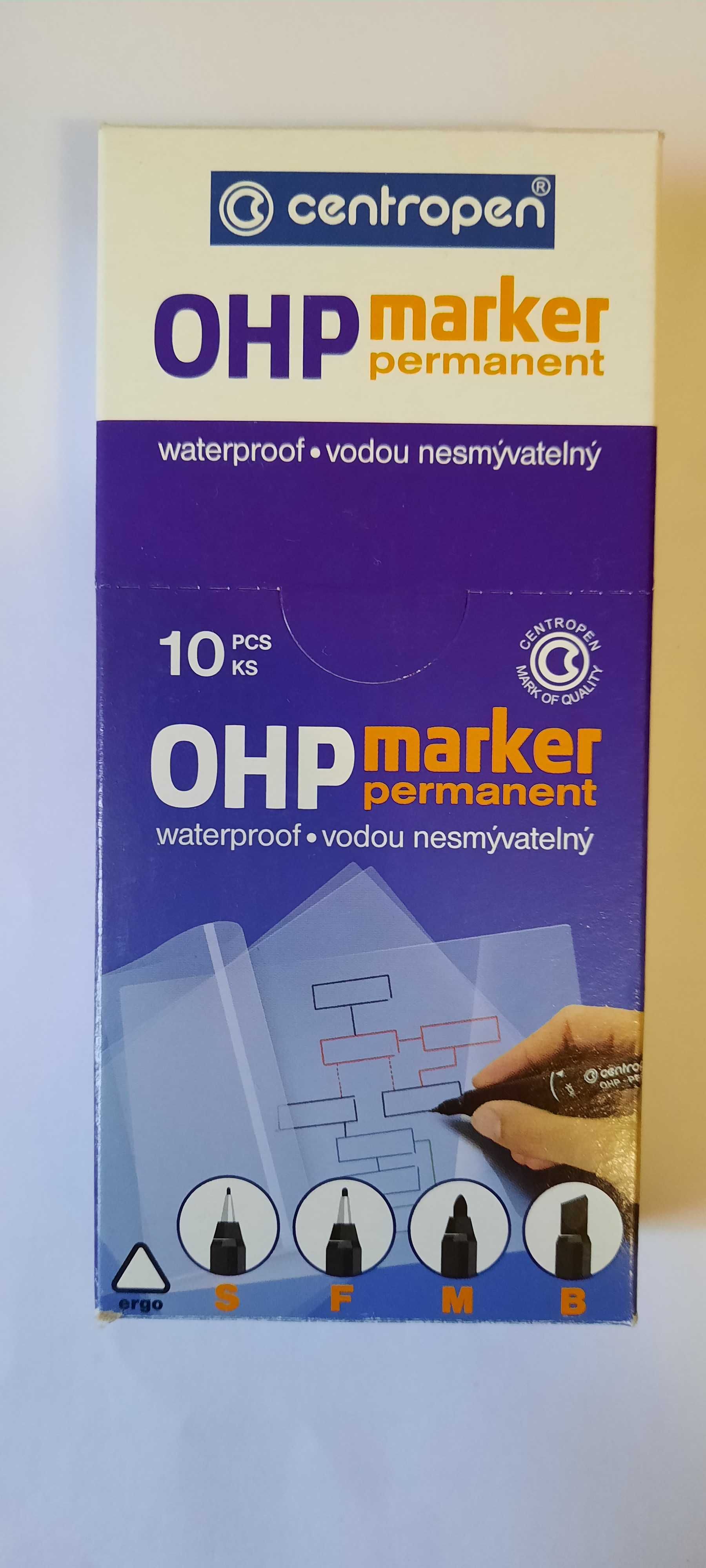 Маркер Permanent OHP круглий 0,6 мм; Ручка Optima Oil Pro чорна 0.5 мм