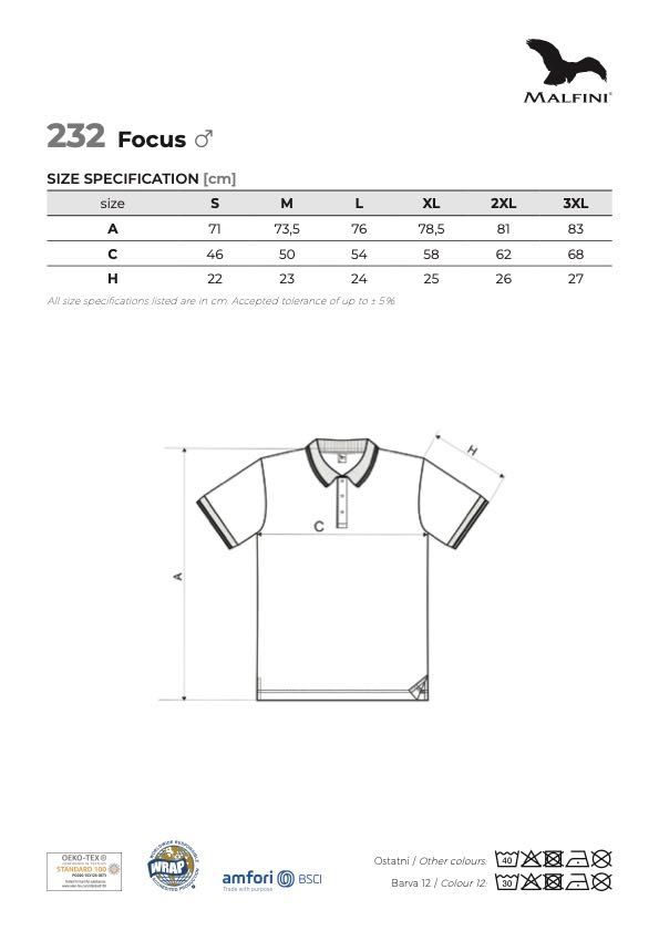 Koszulka polo z własnym nadrukiem logo teks Malfini Focus męska
