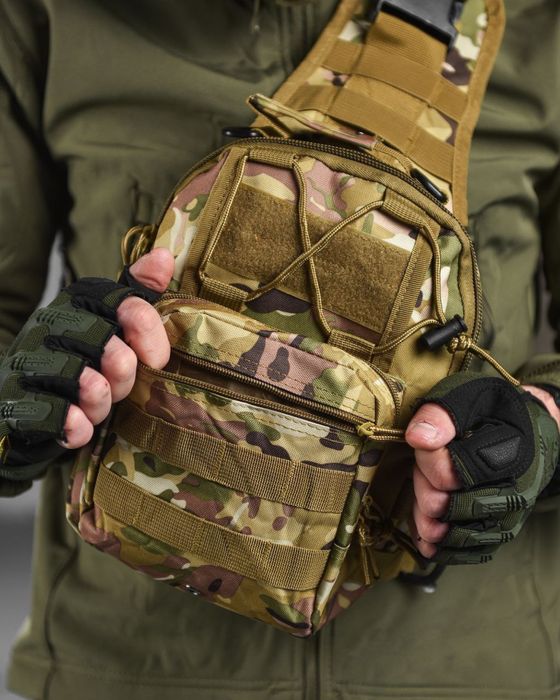 Тактична військова сумка-барсетка через плече мультикам на 6л
