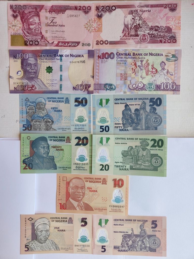 Série de notas de vários países estrangeiros