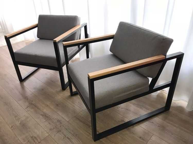 Крісло лофт для тераси, кафе, бару, лаунж зони | Метал + подушки