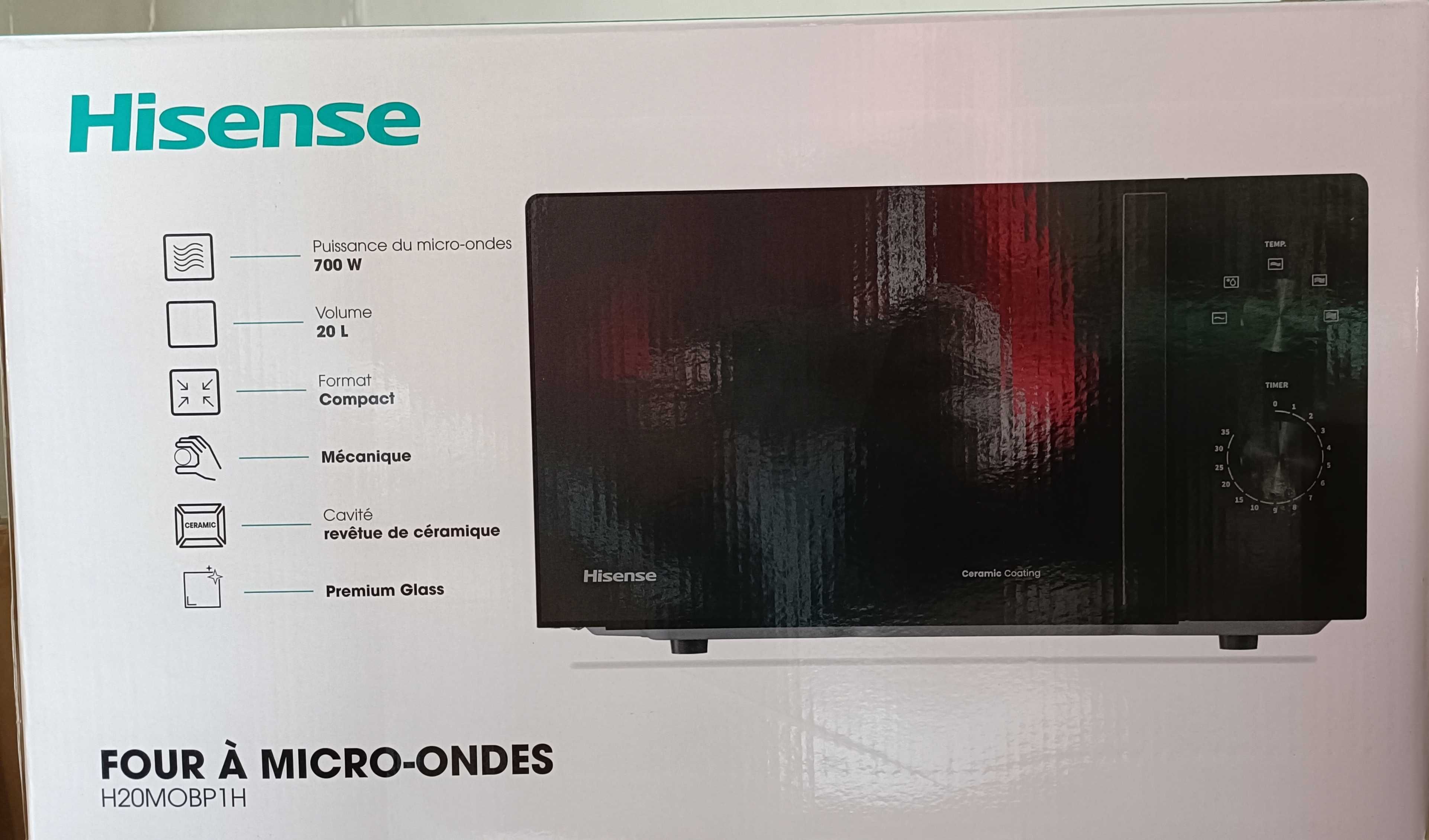 Kuchenka mikrofalowa Hisense H20MOBP1H Nowa czarna mikrofala