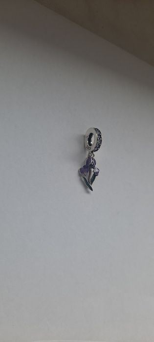 Charms Fioletowy Fiołek Srebro S925 Zawieszka do Bransoletki Modułowej