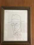 Replica de retrato Fernando Pessoa por Almada Negreiros 25 x 22 cm