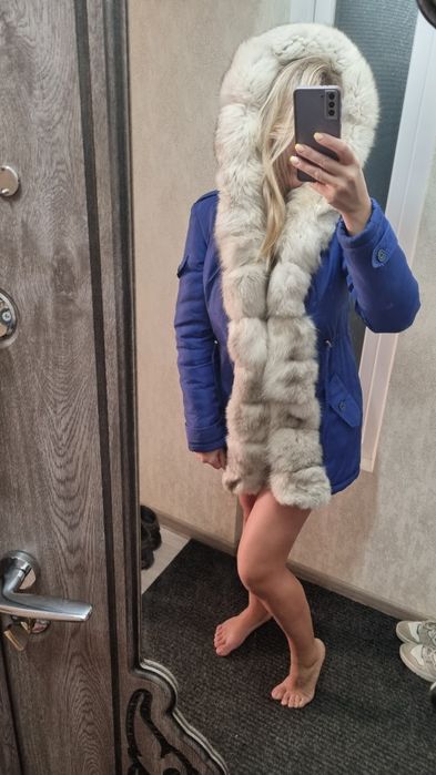 Парка з натуральним хутром  M-L розмір