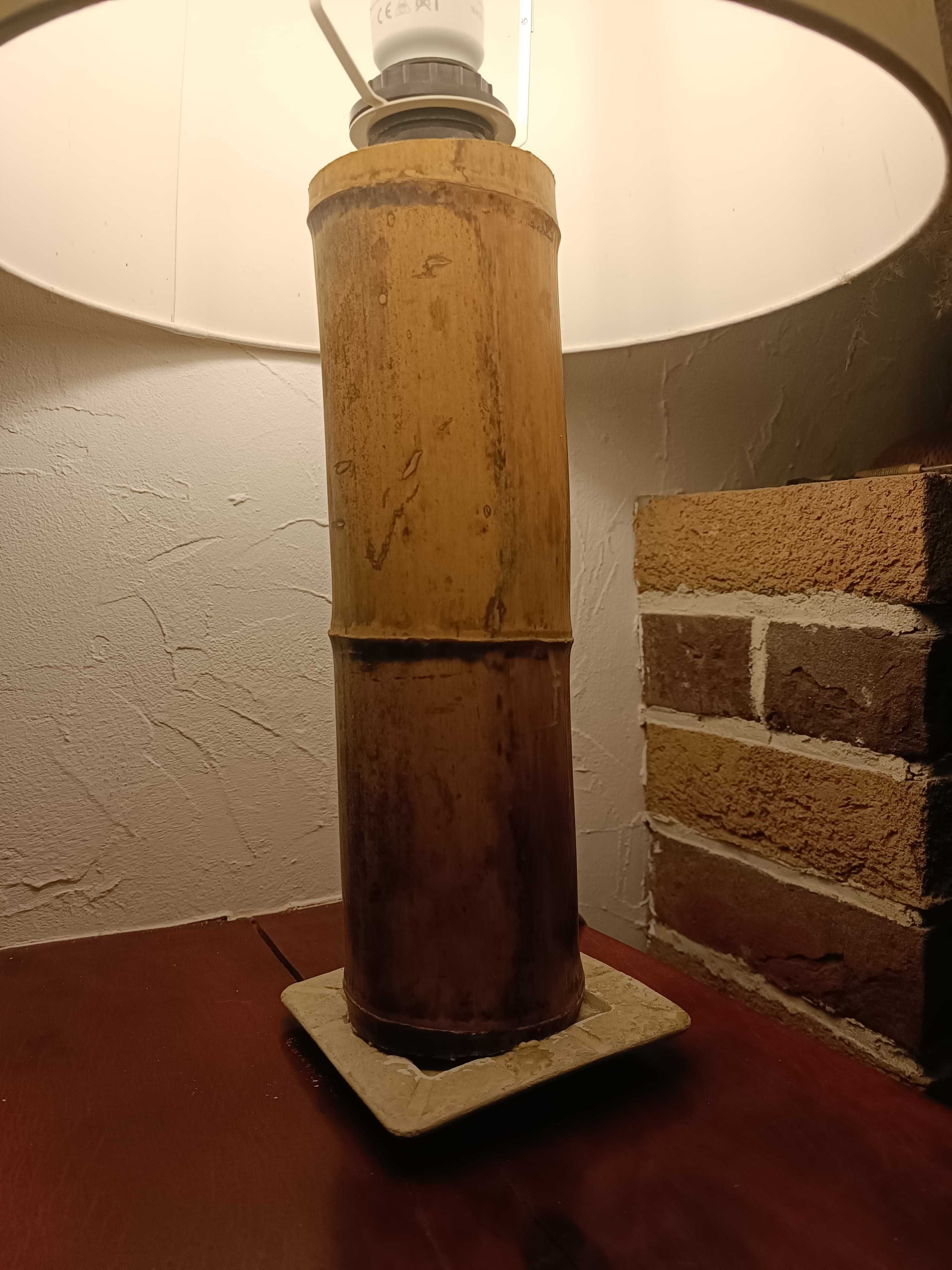 * HIT *Lampa z drewna bambusa z kloszem oryginalna własnoręczna