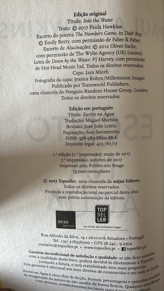 Livro ‘Escrito na Água’