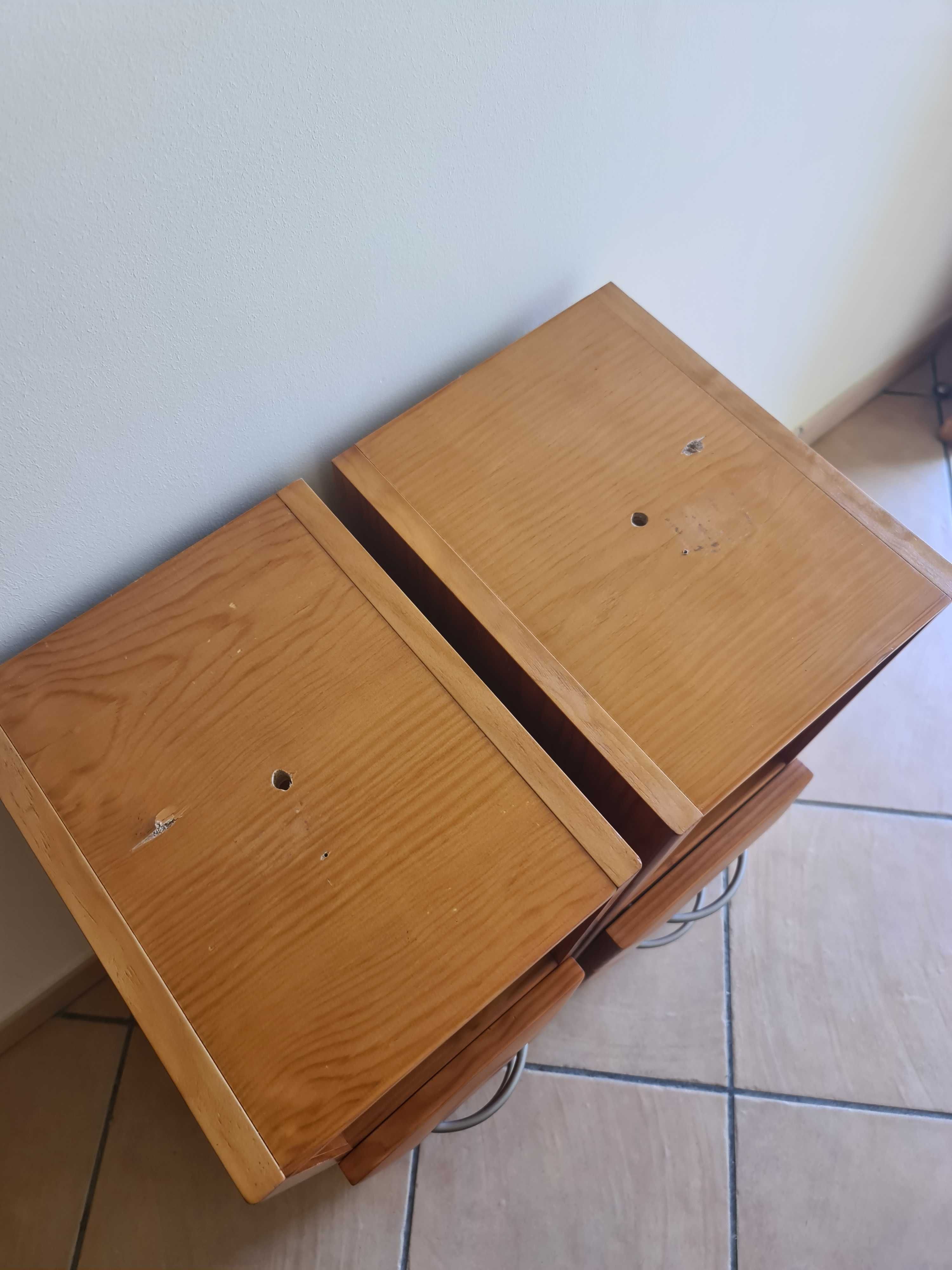 Móveis Mesas de Cabeceira Apoio em Cerejeira Wood Beside Tables