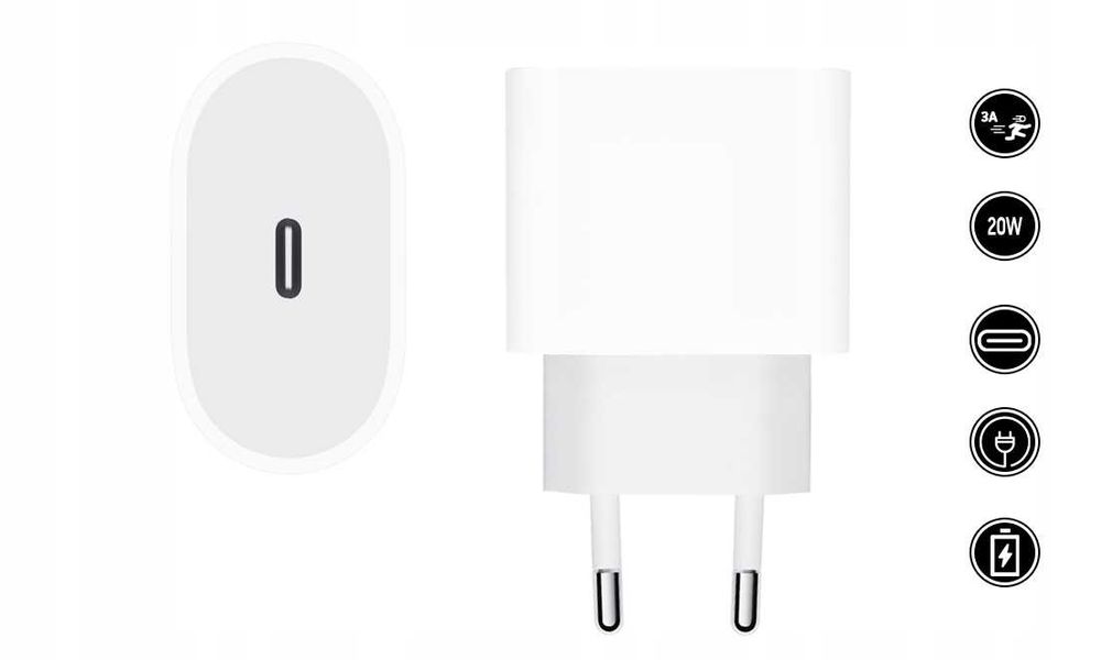 Oryginalna ładowarka sieciowa Apple 20W PD USB C MUVV3ZM/A iPHONE