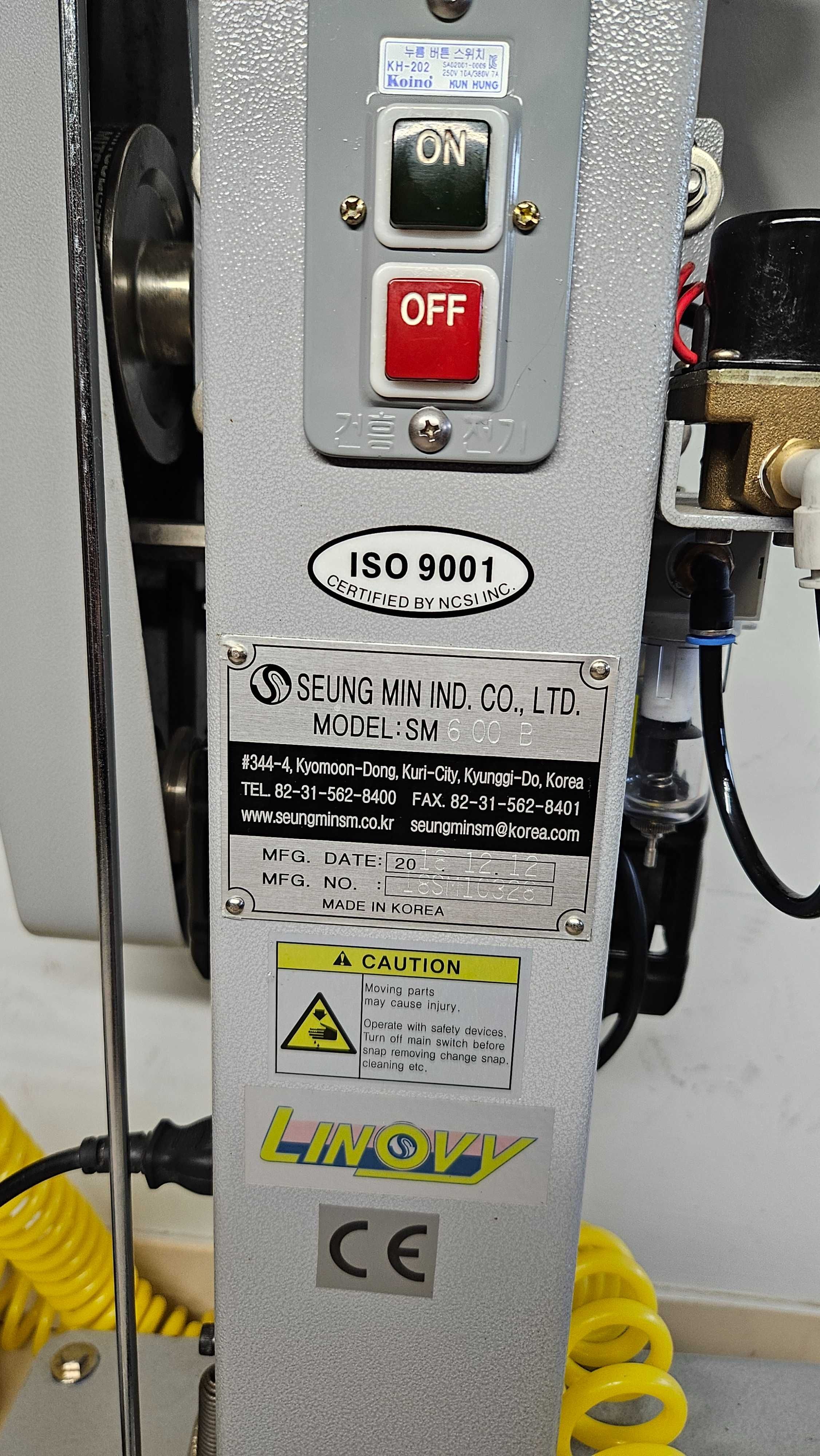 Automatyczna, pneumatyczna napownica SM-600,do nap odzieżowych fv