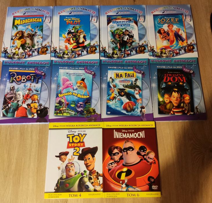 10 DVD bajki, Iniemamocni, Toy story 2, Madagaskar, Na fali, Roboty