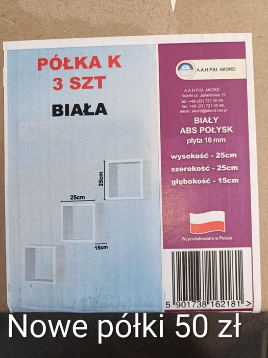 Nowe półki w kolorze bialym