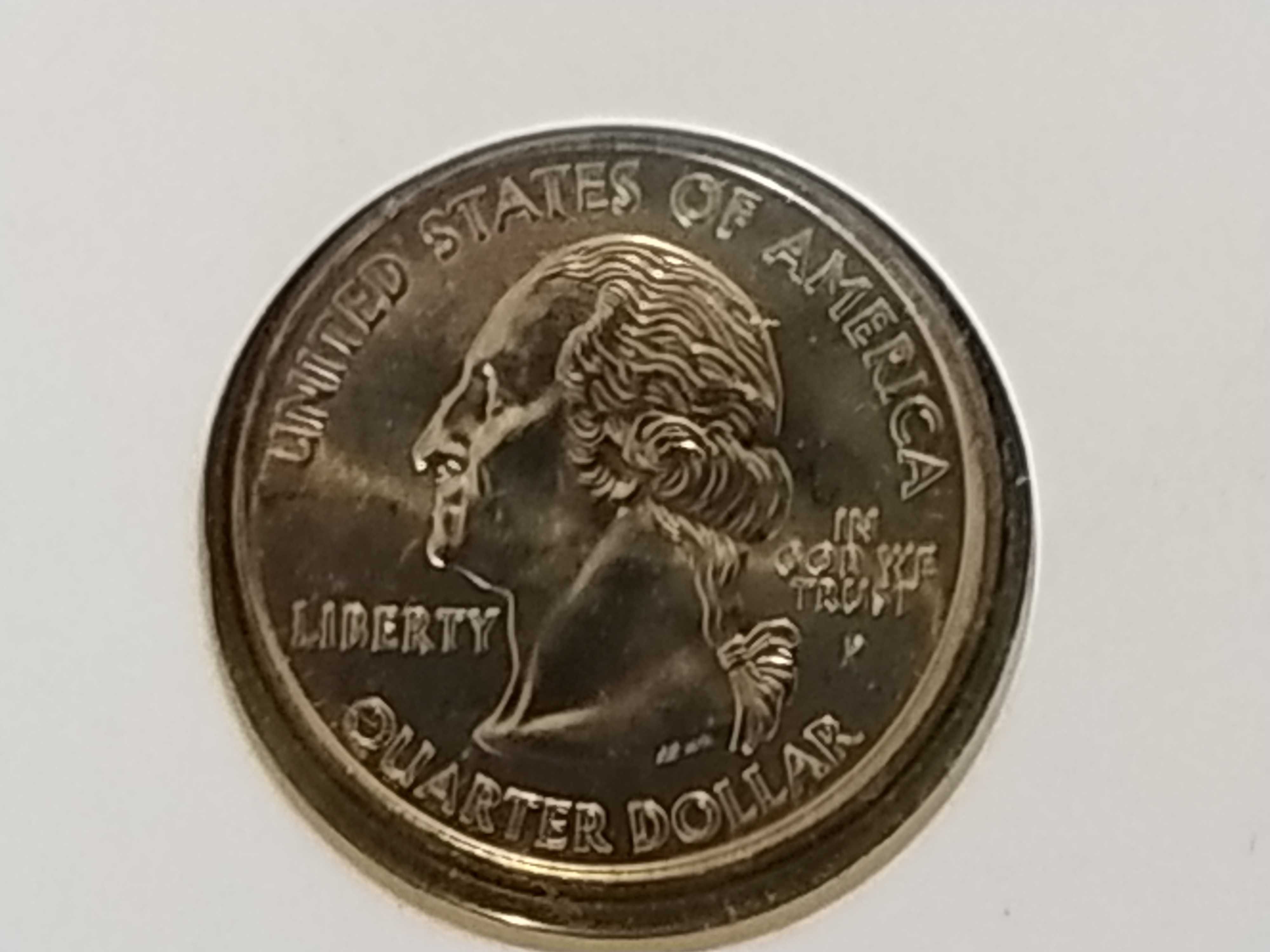 EUA - moeda de 1/4 de dólar de 2001 Vermont - coincard