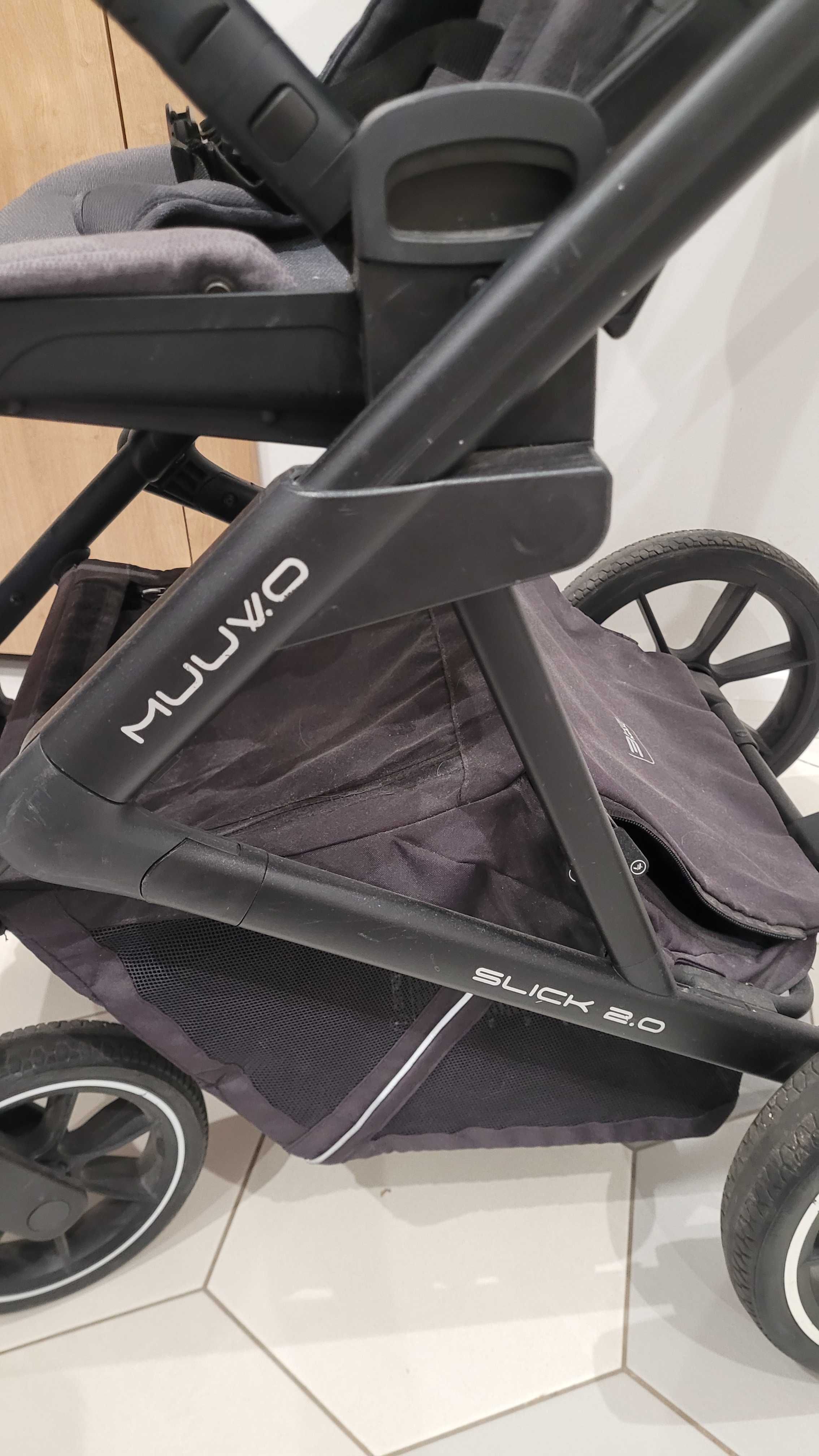 Wózek dziecięcy Muuvo Slick 2.0 Iron Graphite - spacerówka + gondola