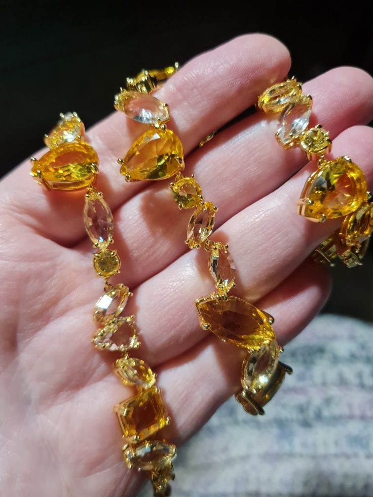 Кольє сережки Swarovski GEMA Сваровскі жовті кристали