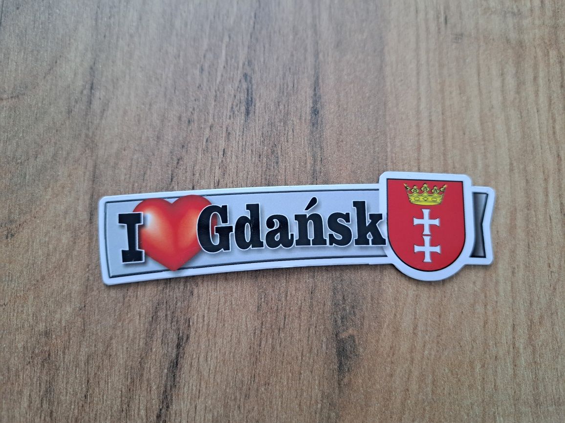 I love Gdańsk magnes na lodówkę czerwone serce