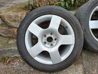 Koła, felgi aluminiowe (5 x112) 16 cali, VW Audi, opony 205/55/16.