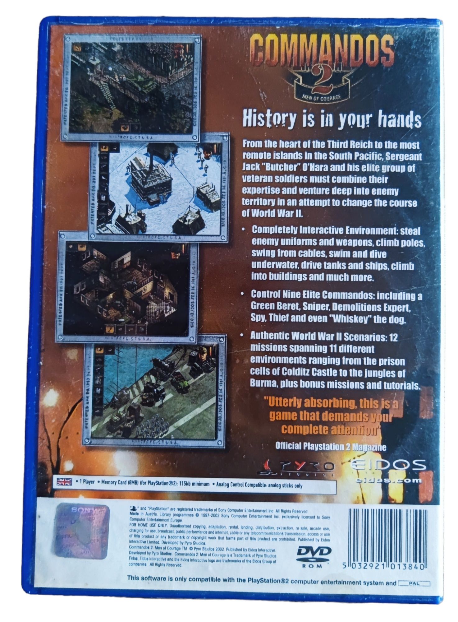 Commandos 2 PlayStation 2 Pudełko