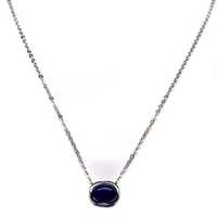 Кулон ожерелье из серебра 925 пробы с сине-фиолетовым танзанитом7х9мм