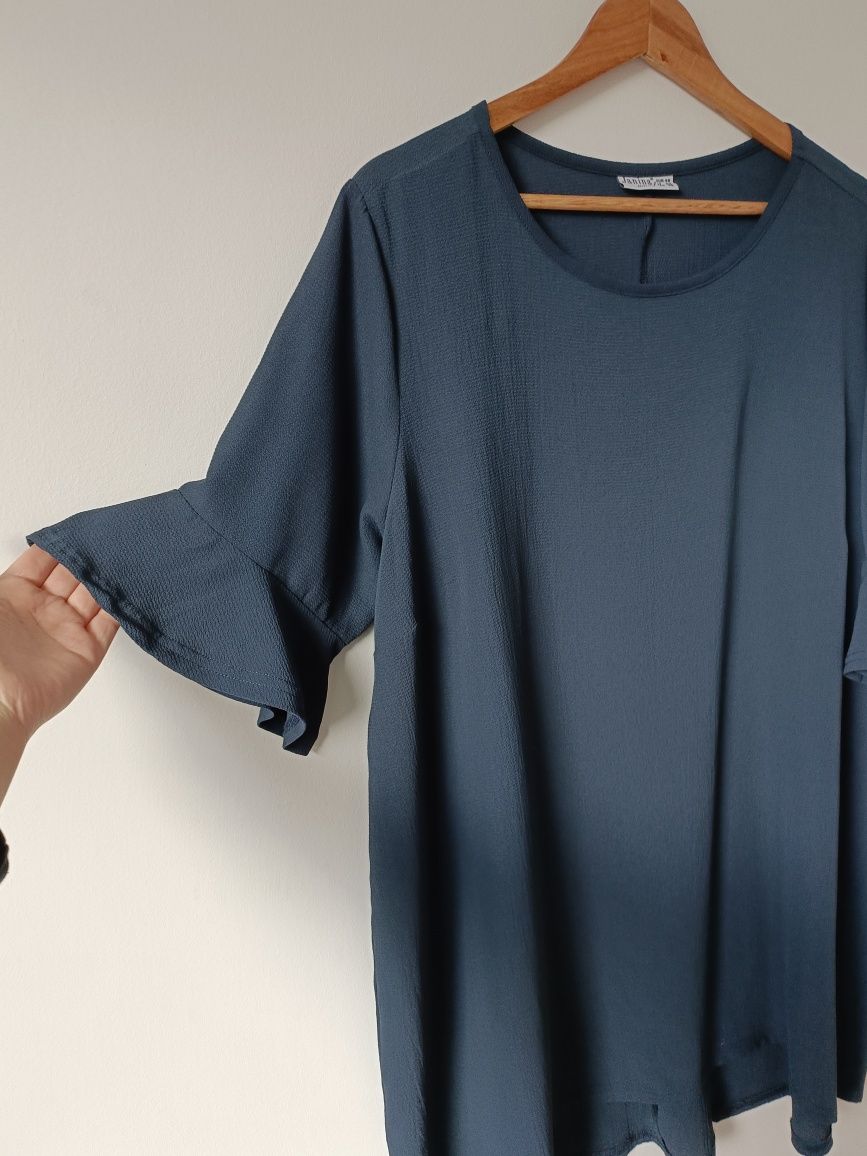 Sukienka damska elegancka wyjściowa plus size granatowa 46 XXXL