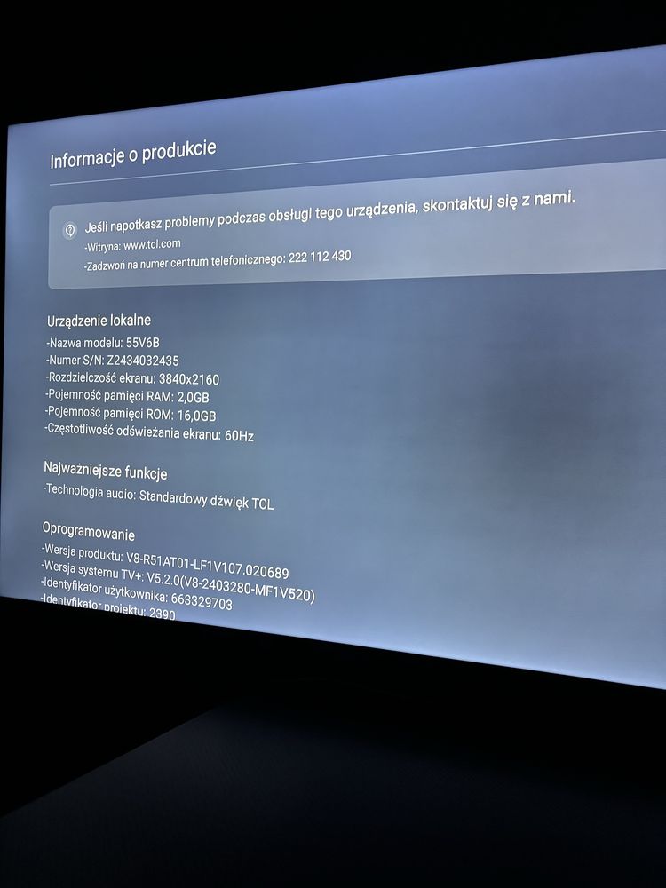 Telewizor TCL 55P7K 55" QLED 4K Google TV