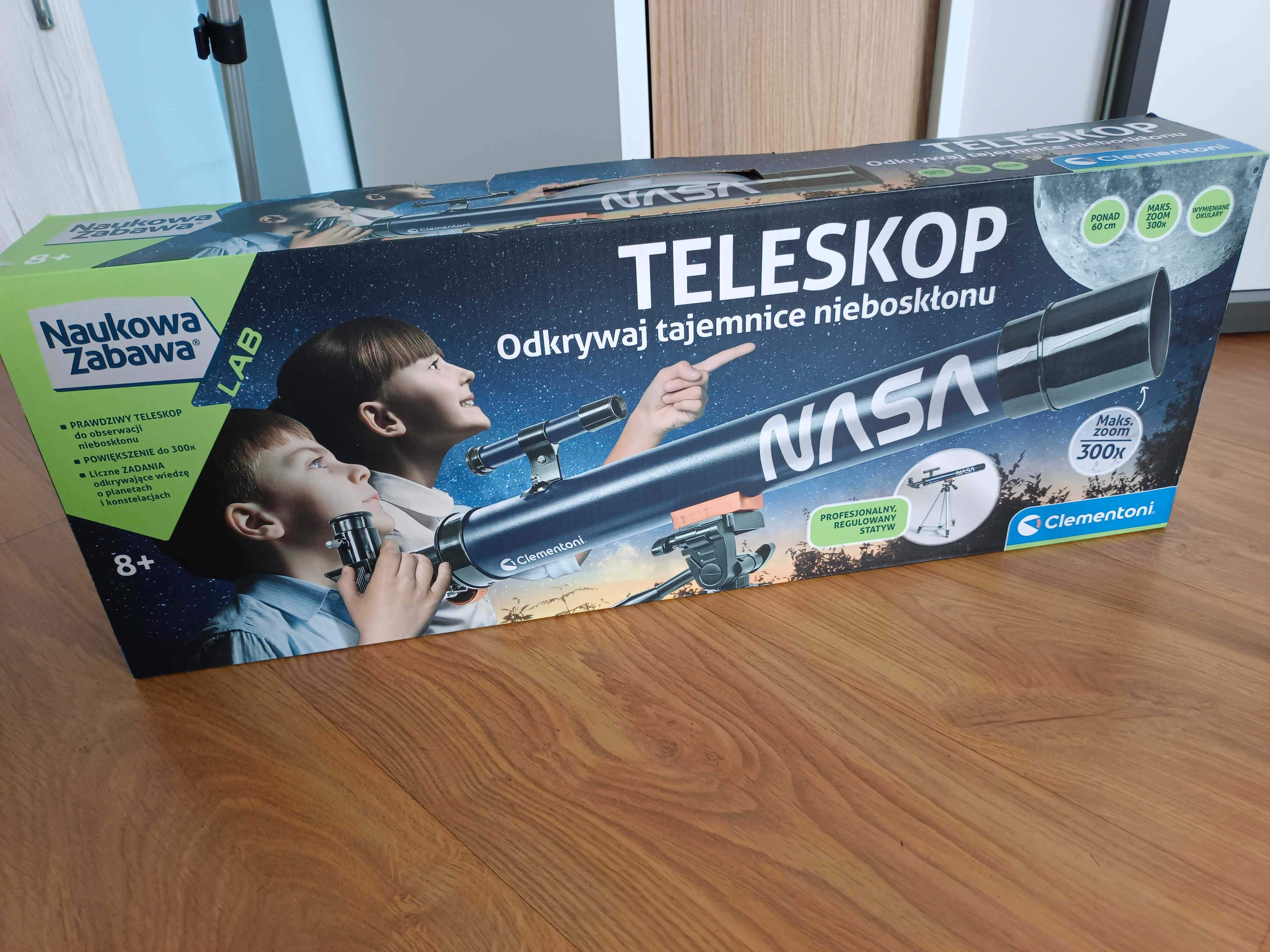 Prawdziwy teleskop Clementoni Zabawka Naukowa Nasa.Stan idealny jak no