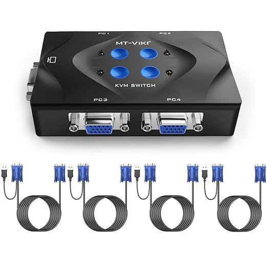 MT-VIKI 4-portowy przełącznik KVM VGA z kontrolerem pulpitu USB