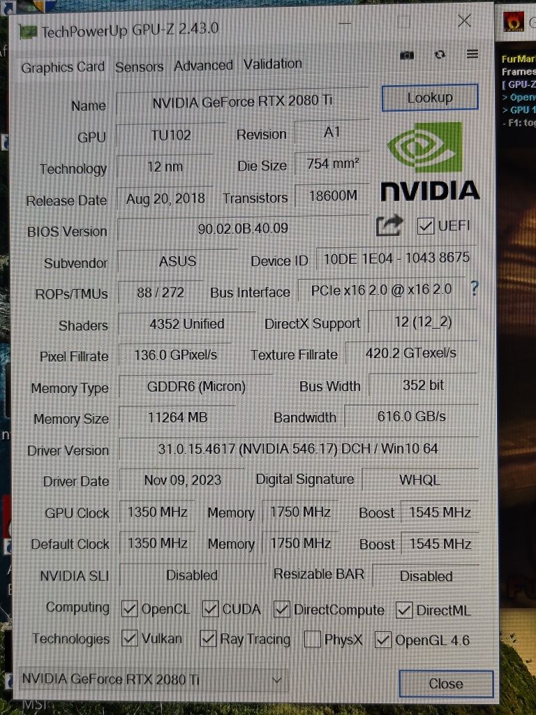 RTX 2080ti Asus turbo 11gb игровая видеокарта