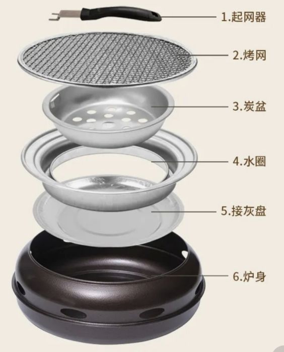 churrasqueira coreana portátil a carvão anti-fumo