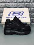 Кроссовки Skechers женские Black Высокая подошва! Подростковые Тренд!