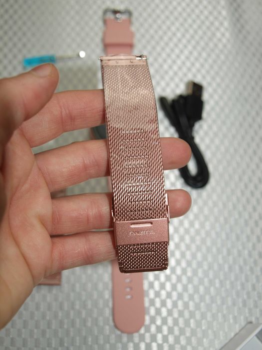 różowy zegarek damski dotykowy smartwatch kolorowy wyświetlacz