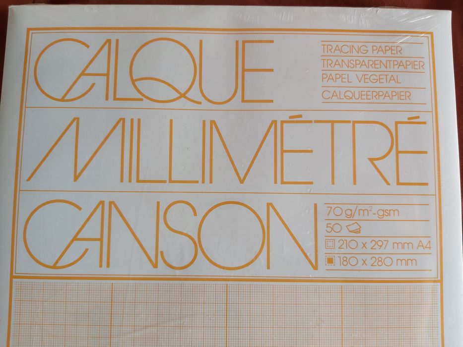 Bloco de 50 folhas de Papel Vegetal Milimétrico da Canson (NOVO)